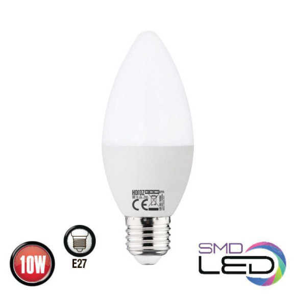 Лампа светодиодная Horoz E27 10W 6400K 001-003-0010 матовая HRZ33002969